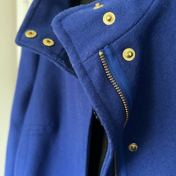 Banana Republicans Colbalt Blue Puff Sleeve Wool Coat - Picture 4 of 9